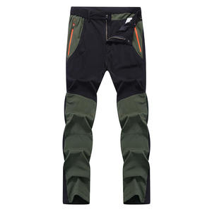 Pantalon tactique d'extérieur pour homme, noir et vert, imperméable, softshell, pour la randonnée, automne - Product Image 3