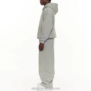 Custom Vintage Men's Eco-Friendly Hooded Loose Fit Casual Solid Color Sportswear Cargo <b>Jacket</b> Elastic Waist Sports Tracksuit - Product Image 2