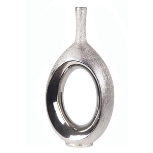 Vase à fleurs en aluminium de conception nouvelle pour la décoration intérieure du bureau, du salon, finition dorée artisanale, vase de sol en métal - Product Image 6