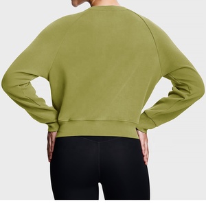 Jersey con estampado personalizado, ropa de calle, Logo bordado, sudadera de cuello redondo, sudadera recortada para Yoga, gimnasio, entrenamiento, sudadera para mujer - Product Image 2