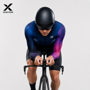 Traje de Ciclismo Aerodinámico de Manga Larga para Hombre, Marca X, OEM/ODM, de Alto Rendimiento, Transpirable, Elástico en Cuatro Direcciones, con Degradado - Product Image 2