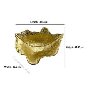 Leafy Locky Bol en or fait main, design moderne et luxueux, plat de service en métal pour offrir en cadeau et décorer la maison - Product Image 2