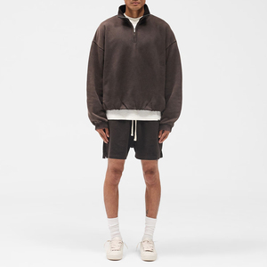 Sudadera de cuello alto con cremallera de un cuarto para hombre, de algodón, de gran tamaño, corte holgado, con logotipo personalizado, OEM, ODM, marca privada, la más vendida. - Product Image 6