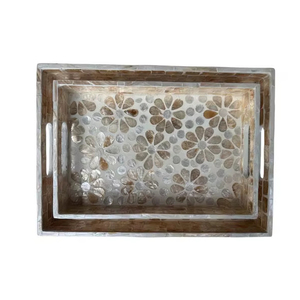 Ensemble de plateaux en nacre pour le Ramadan, avec incrustation MOP, classique, pliable, durable, pour salon - Product Image 2