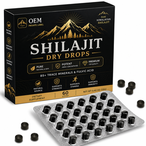 OEM/ODM Top Selling Himalayan Shilajit <b>Tablets</b> 200mg 100% Original Shilajit <b>Tablets</b>, 60 Count <b>for</b> Energy & Stamina Support - Product Image 1