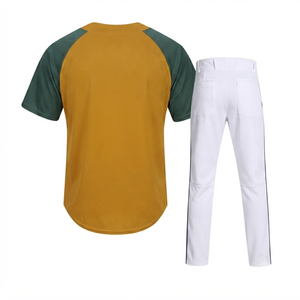 100% Polyester Mesh Mustard Men's Baseball Jersey Pants Silk Screen Printing Elastic Waist Quick Dry Custom Logo Team <b>Name</b> - Product Image 2
