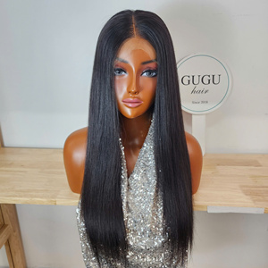 วิกผมลอนธรรมชาติแบบไม่ต้องใช้กาว ขนาด 24 นิ้ว ผมแท้สีธรรมชาติ ความหนาแน่น 250 พร้อมหมวกวิกขนาดมาตรฐาน - Product Image 1