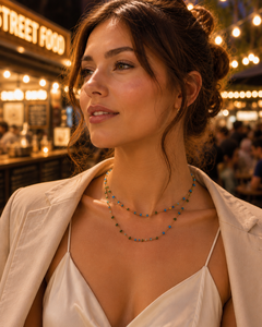 Women's Bohemia Colored Crochet Bead Layered Link Chain <b>Necklace</b> Party Jewelry Fashion <b>Statement</b> Accessory Wholesale Price - Product Image 1