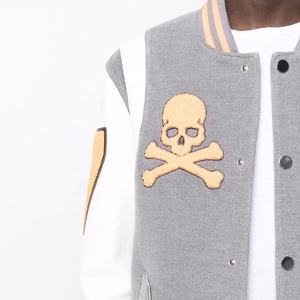 Parches Bordados OEM con Logotipo Personalizado, Chaqueta Varsity de Invierno para Hombre, Cuello Alto de Cuero, Tallas Grandes, Diseño Personalizado - Product Image 5