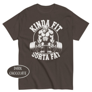 Kinda Fit Sorta Fat <b>Gorilla</b> Graphic <b>T</b>-<b>Shirt</b> Men's Short Sleeve Casual O-Neck Regular Fit Breathable Fitness Casual Gym <b>T</b>-<b>Shirts</b> - Product Image 2