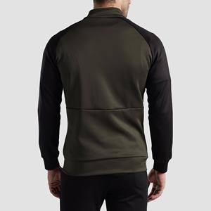 Chaqueta Acolchada Verde Oliva para Hombre, Mangas Negras, Cierre de Cremallera, Cuello Alto Informal, Material de Poliéster, para Otoño - Product Image 6
