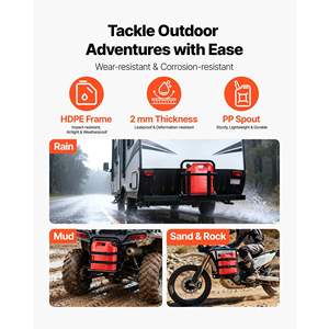 Secure Leak-Proof <b>5</b>-<b>Gallon</b> Fuel Container Clear Spout 15 L/min Max Flow Rate Portable Flat Fluid <b>Tank</b> for Cars Red Gas Cylinders - Product Image 5