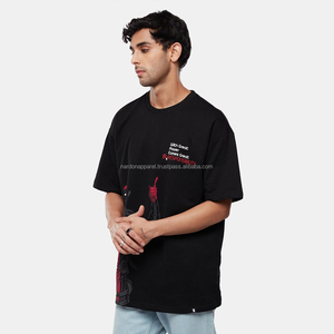 Nardon Apparel Camiseta de alta calidad con estampado digital negro para hombre, camisa informal, camisa de manga corta de algodón puro pesado - Product Image 3