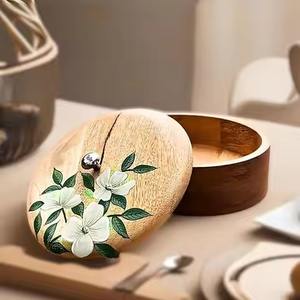 Boîte à chapati en bois durable, boîte de rangement pour roti en bois massif avec couvercle pour la maison, la cuisine, la table à manger - Product Image 6