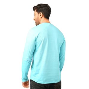 Camiseta de algodón liso de manga larga para hombre de la última colección Camiseta de ajuste regular con cuello en V para OEM Camiseta de algodón de moda de verano al por mayor - Product Image 3