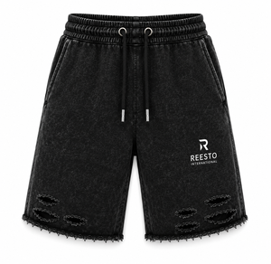 Shorts en coton léger French Terry 2026 pour hommes, avec logo personnalisé, pour le jogging en extérieur, design vieilli de haute qualité - Product Image 1