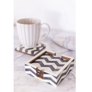 Artisan Bone Inlay <b>Coasters</b> Decorative Handmade Beverage Mats for Home and Hotel - Product Image 1