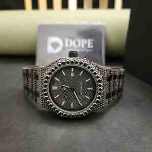 Elegant Fashion Mossianite Diamond Luxury Stainless Steel Round Case Baguette Dial Analog ETA Movement Unisex <b>Watch</b> - Product Image 5