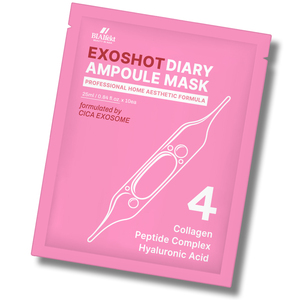 มาส์กหน้าเกาหลี EXOSHOT Diary Ampoule Mask สูตร CICA คอลลาเจน เปปไทด์ ไฮยาลูรอนิค แอซิด ไฮโดรเจล ช่วยลดเลือนริ้วรอย กระชับรูขุมขน บำรุงผิวหน้าให้ขาวกระจ่างใส - Product Image 1
