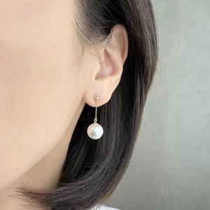 Boucles d'oreilles en perles d'eau douce de 10-11 mm avec une forte luminosité, exagérées, en argent sterling S925 pour femmes - Product Image 4