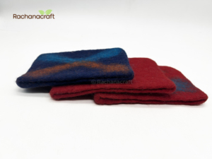 Monedero plegable de fieltro de lana hecho a mano, ecológico, rectangular, minimalista, artesanal, tarjetero sostenible de fieltro. - Product Image 2