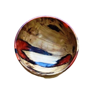 Bol de fil de résine rose en bois tourné à la main Worx bol en bois et résine en ligne au meilleur prix taille de produit personnalisée fabriquée en inde - Product Image 1