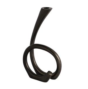Modern Iron <b>Candlestick</b> Holder <b>Black</b> Curved Design Heat Resistant Home Decoration - Product Image 3