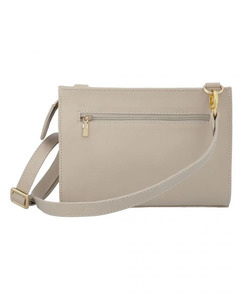 Sac bandoulière élégant en cuir véritable beige pour femme, haute qualité, fermeture éclair souple, sangle fixe, logo personnalisé OEM, grande capacité, luxe - Product Image 2