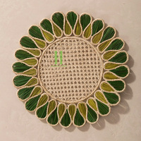 Set de table en jonc de mer naturel tressé du Vietnam, écologique, lavable, style bohème, 35 cm de diamètre, HNH Craft, épaisseur personnalisable