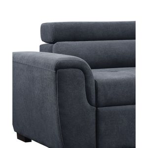 Haris 97 Dark Gray Fabric Sleeper <b>Sofa</b> Sectional with Adjustable Headrest and <b>Storage</b> Ottoman Product Category <b>Sofa</b> <b>Beds</b> - Product Image 4