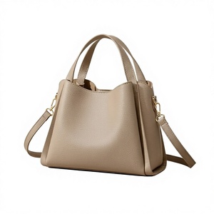 Bolso de Hombro Retro Royaa, Estilo Hobo, de Cuero Genuino, con Cierre, con Letras, Bandolera, Gran Capacidad, Casual, para Mujer - Product Image 1