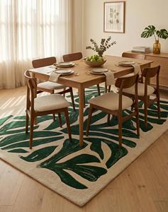 Modern Geometric Wool Handtufted Carpet with Anti-Slip Cotton Backing <b>Thick</b> Pile Customization for Interior Styling - Product Image 3