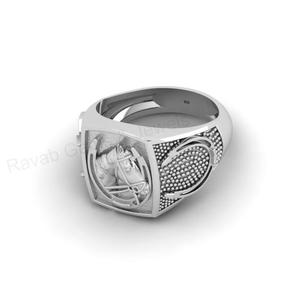 Solid 925 <b>Silver</b> 14x12mm Cushion Horseshoe Animal Horse Head Signet Equestrian <b>Ring</b> Unique Timeless Gold Animal Jewelry For <b>Men</b> - Product Image 5