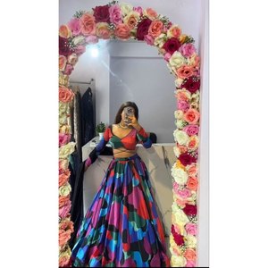 <b>Beautiful</b> Floral Print Party Wear Lehenga Choli Size 2XL - Product Image 2
