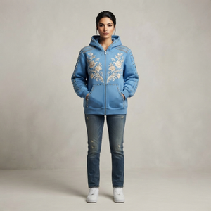 Custom Premium Quality Embroidered Zip Hoodie Sweatshirt Full Zip Casual Streetwear Soft Fleece Hoodie For Unisex - Product Image 5