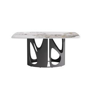 Moderno 63 \ "tavolo da pranzo con pannello Pandora nero bronzo ferro gambe in metallo può ospitare 6 persone-per grandi raduni - Product Image 3