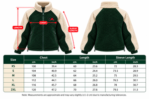 Veste en polaire Sherpa à patchwork contrastant, col montant, chaude et moelleuse pour l'hiver, vert crème Teddy OEM, best-seller - Product Image 6