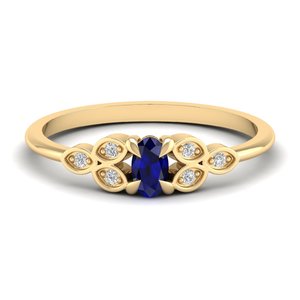 Bague REYES en or massif 14 carats avec saphir bleu taille ovale de 0,21 carat, certifiée GRA, en moissanite, pierre de naissance pour femme - Product Image 6
