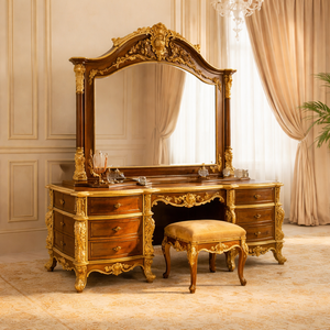 Juego de Cama Queen Size Estilo Palacio Rococó, Estilo Castillo Maharaja, Muebles de Dormitorio de Madera de Teca, Muebles de Dormitorio Reales Personalizados, EE. UU. - Product Image 3