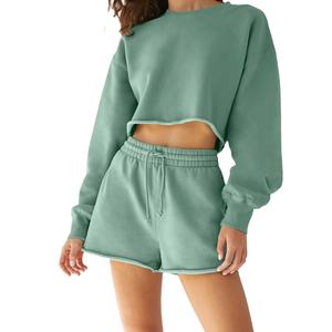 Conjunto de Sudadera y Pantalones Cortos de Algodón Extra Grande para Mujer, Ropa de Mujer, Conjunto de 2 Piezas, Conjunto de Pantalones Cortos y Sudadera a Juego - Product Image 2