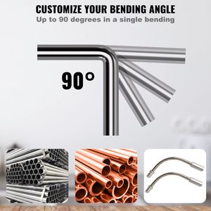 1/4-7/8 pouces de diamètre extérieur Outil de réparation de climatisation et de réfrigération HVAC à cliquet - Outil de pliage à 90 degrés vers l'avant/vers l'arrière pour 7 tubes - Product Image 4