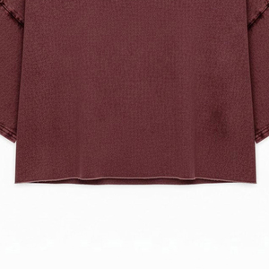 Camiseta de manga larga con pedrería, bordado desgastado, lavado ácido, doble capa, oversize, de tela gruesa para hombre - Product Image 3