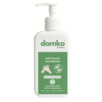 Savon liquide pour les mains Domko de haute qualité, toucher doux, antibactérien, infusé aux minéraux, parfum thé vert, 400 ml, respectueux de la peau, pH 5,5, sans parabène