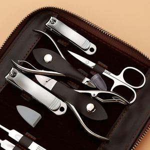 Professional 10 in 1 Nail Kit Stainless Steel Tools Portable Manicure Set for Adults Classic Style with Leather <b>Case</b> - Product Image 3
