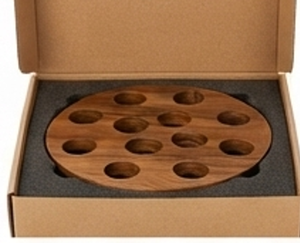 Élégant support rond en bois pour verres, organisateur d'ustensiles de cuisine rustique fait main - Product Image 6