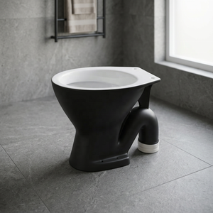 EWC European Water Closet Red Modern Vitrosa Dual Color Ceramic S/P <b>Trap</b> Floor Mounted Toilet Pan Set - Product Image 2