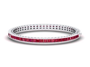 REYES High Quality 925 Sterling Silver Princess Cut 5.13Ct <b>Ruby</b> Gemstone Tennis <b>Bracelet</b> For Women Luxury Wedding Gift Jewelry - Product Image 4