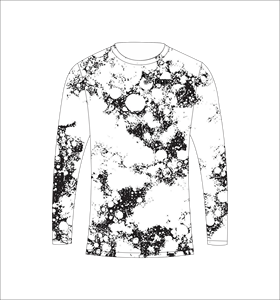 <b>White</b> Black Abstract Texture Long Sleeve Athletic Shirt Breathable Fitness Training <b>Tee</b> - Product Image 2