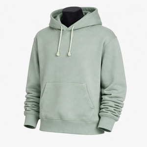 Sudadera con Capucha Unisex Verde Menta, Material de Forro Polar, Corte Regular, Informal, con Bolsillo, para Otoño - Product Image 1