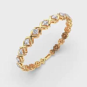 Round Shaped Moissanite Tennis Bracelet 925 Sterling Silver Trendy Elegant Fine Jewelry for Chain Link Anniversary Wedding Unise - Product Image 2